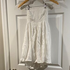 American Eagle Outfitters White Strapless Shorts Jumpsuit - Size Small